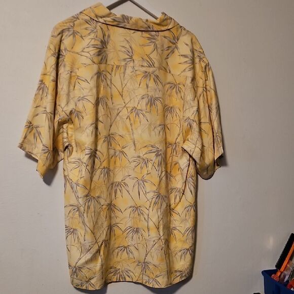 Tommy Bahama Yellow Bamboo Print Silk Shirt - Picture 7 of 7
